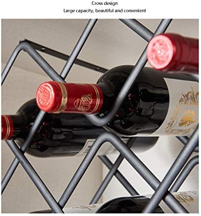 DYPA-AF12 8-Bottle Metal Wine Rack Free Standing Black