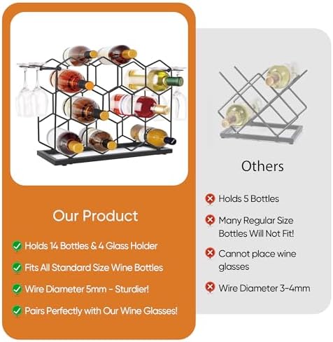 Vatakein 14 Bottle Tabletop Wine Rack
