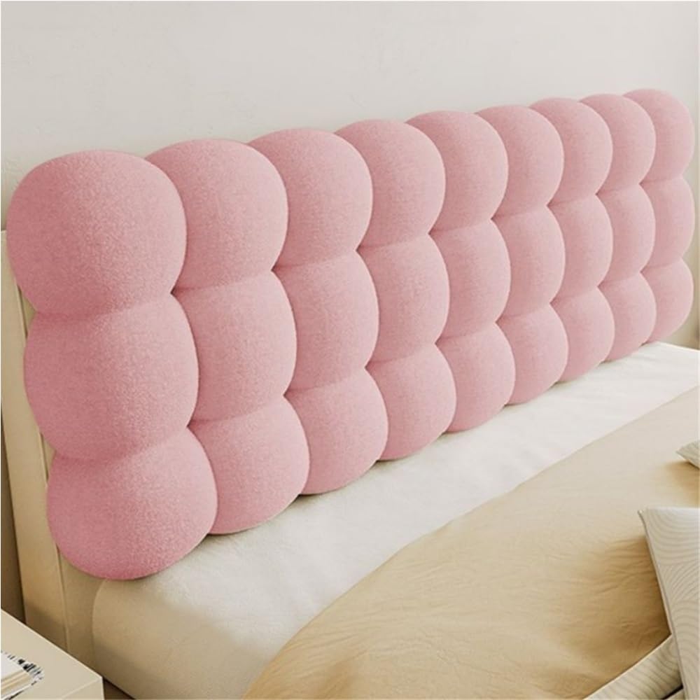 Pink Large Headboard Pillow with Teddy Texture