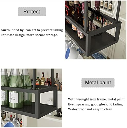 DASHADAO Hanging Wine Glass Rack - Black Stemware Holder