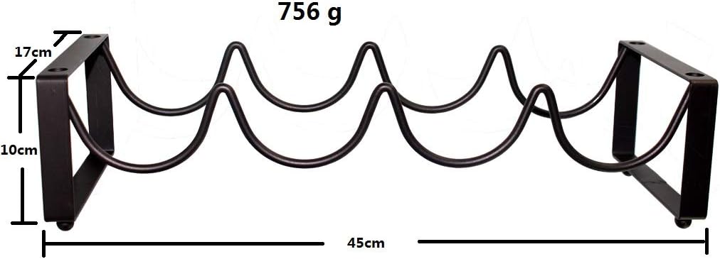 Abcsea 45cm Wavy Brown 4-Bottle Freestanding Wine Rack