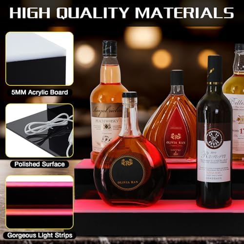 LED Lighted Liquor Bottle Display Shelf with Remote and App Control