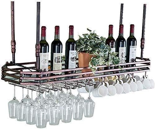 Suuim Wall Mounted Wine Rack with Glass Holder and Shelf