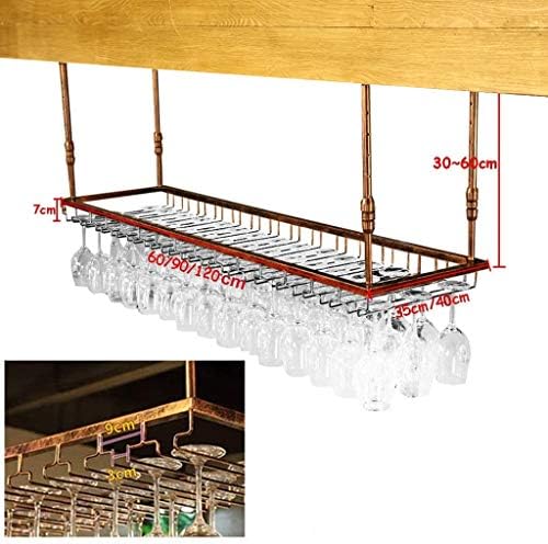 Vintage Rustic Wine Glass Holder Rack - 60x35cm