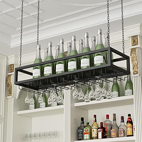 Suuim Ceiling Metal Wine Glass Rack - Adjustable Stemware Holder