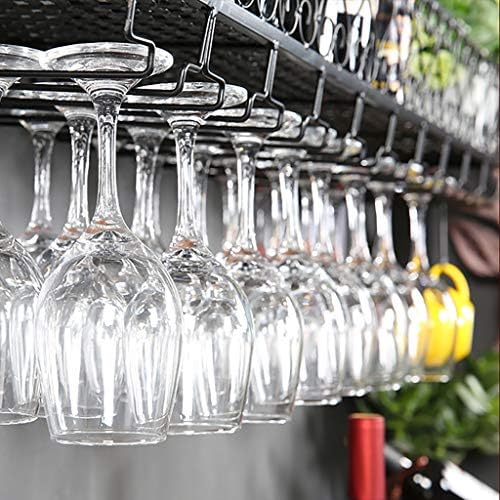 Metal Wine Rack with Glass Holder for Wall Mount