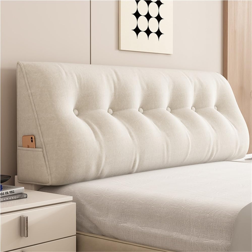 Triangle Wedge Headboard Pillow with Side Pockets - Black 394in