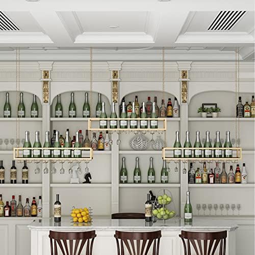 Suuim Ceiling Metal Iron Chain Wine Glass Rack