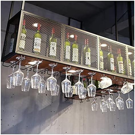 ALDEPO Wall-Mounted Wine Rack with Rustic Iron Design