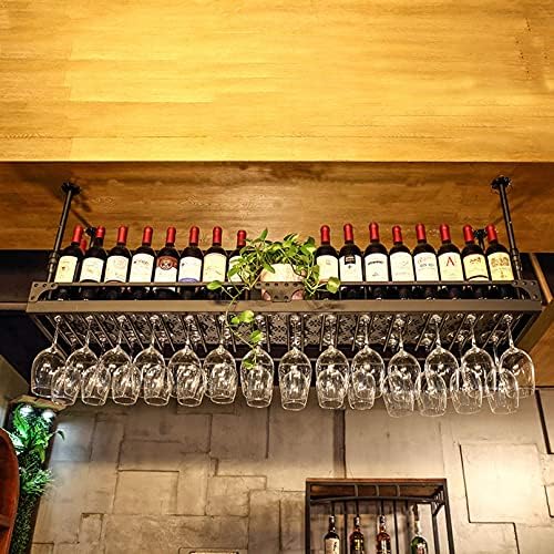 TOYOCC Metal Iron Wine Rack Ceiling Hanging Storage