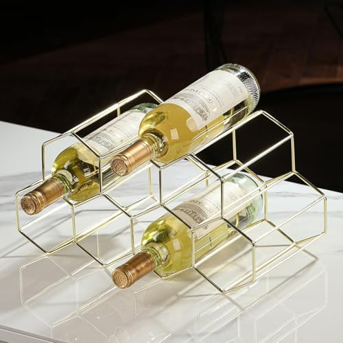 Drincarier 9 Bottle Countertop Wine Rack - Gold Metal 2 Tier