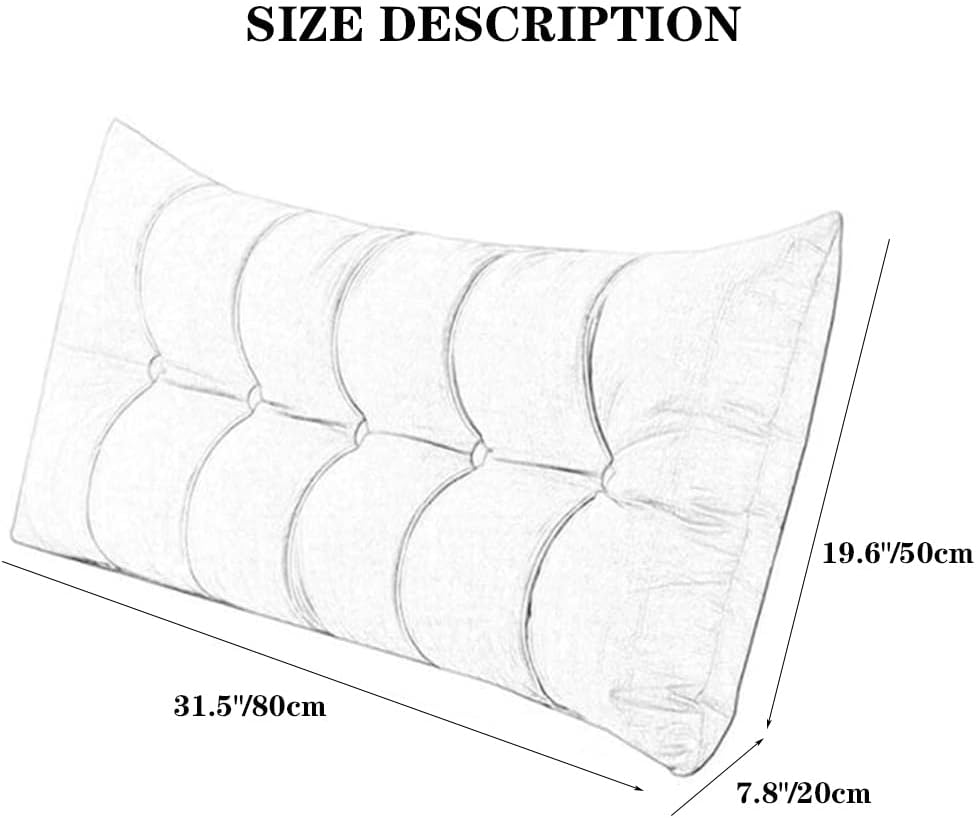 ZZYK Reading Pillow Fleece Headboard Cushion 80cm