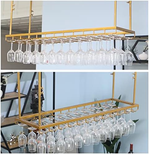 Ceiling Wine Rack Holder Adjustable Iron Stemware Storage for Kitchen Bar