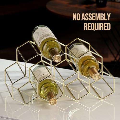Drincarier 9 Bottle Countertop Wine Rack - Gold Metal 2 Tier
