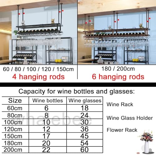 Whalebee Adjustable Wine Glass Holder Storage Rack