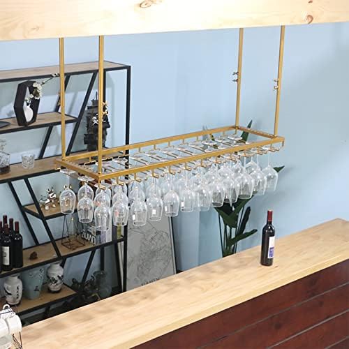 Ceiling Wine Rack Holder Adjustable Iron Stemware Storage for Kitchen Bar