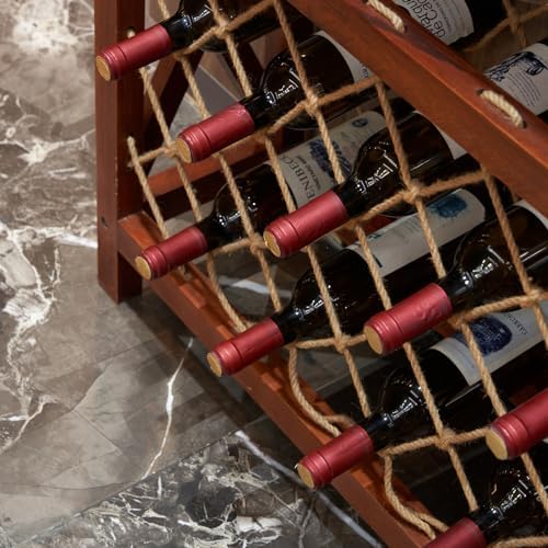 BGTR 32 Bottle Freestanding Wine Rack Rustic Style for Kitchen and Pantry