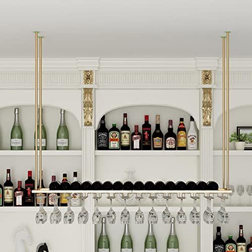 DASHADAO Gold Hanging Wine Glass Rack with Stemware