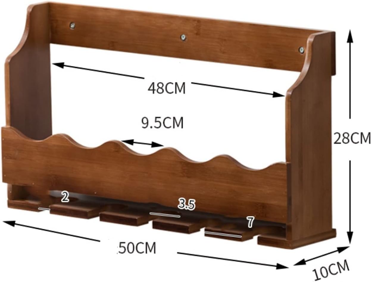 Wall-Mounted Wine Glass Holder with Solid Wood Design 1