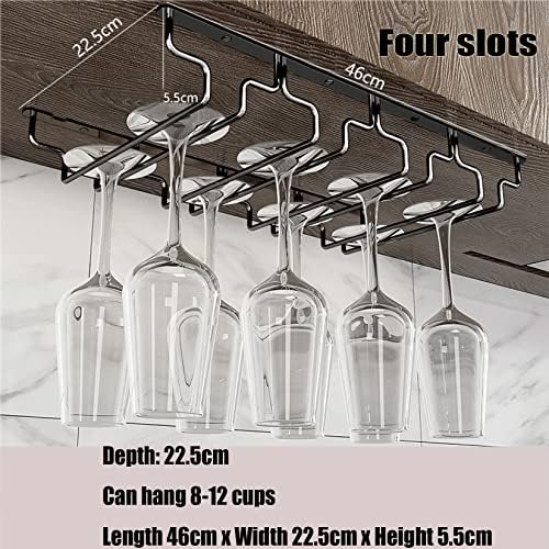 WORDFUN Wine Glass Hanging Rack Black 3 Slots