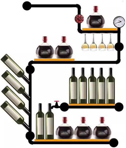 DYPA-AF12 Industrial Style Iron Pipe Wine Rack
