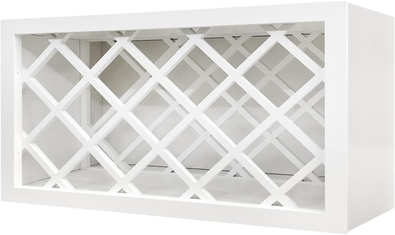 Lieeres Wall Wine Rack Cabinet - White 30 x 18 x 12 RTA