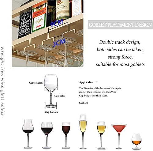 IOCCIOBB Wall-Mounted Wine Rack with Adjustable Stemware Holder