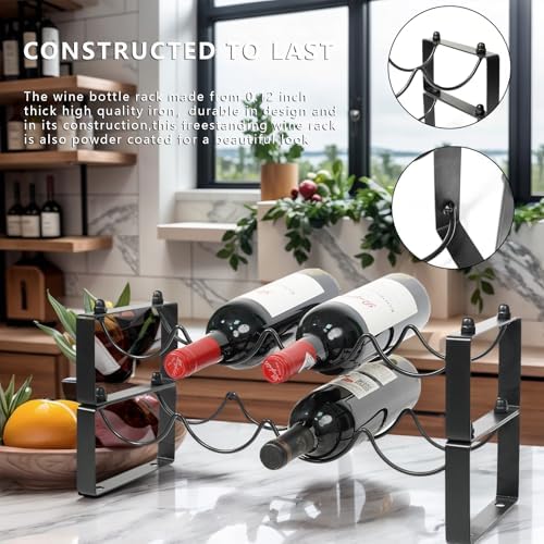 ICEICE 2 Tiered 8-Bottle Metal Wine Rack 1