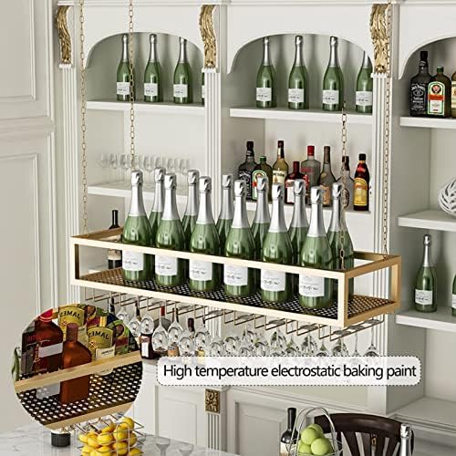 Suuim Ceiling Metal Iron Chain Wine Glass Rack