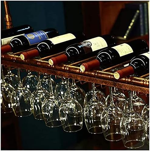 ShyhHts Wine Rack Ceiling Hanging Glass Holder Shelf