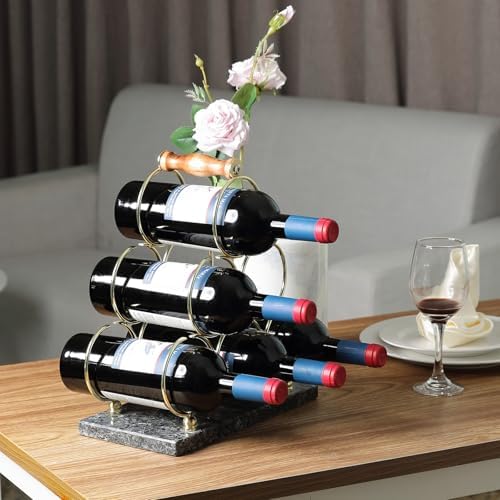 BCS 6-Bottle Marble Wine Rack - Blue Pearl