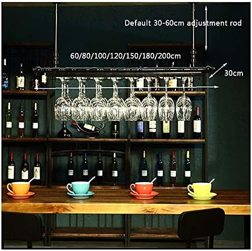 ShyhHts Wine Rack Ceiling Hanging Glass Holder Shelf