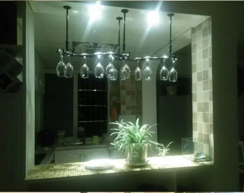 Suspension Wine Glass Holder Black Wrought Iron