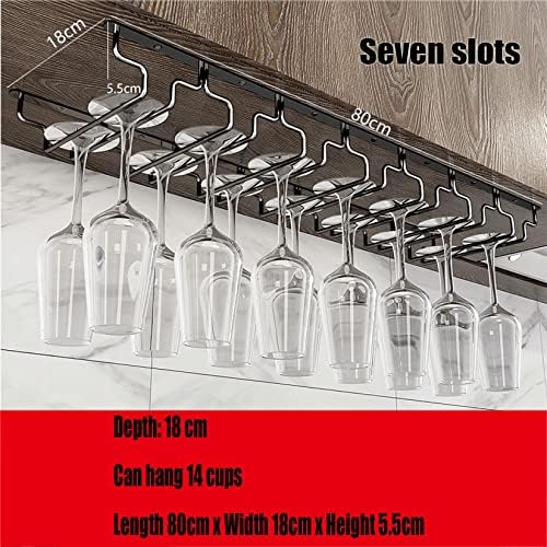 Hanging Wine Glass Rack Black 5 Slots for Kitchen