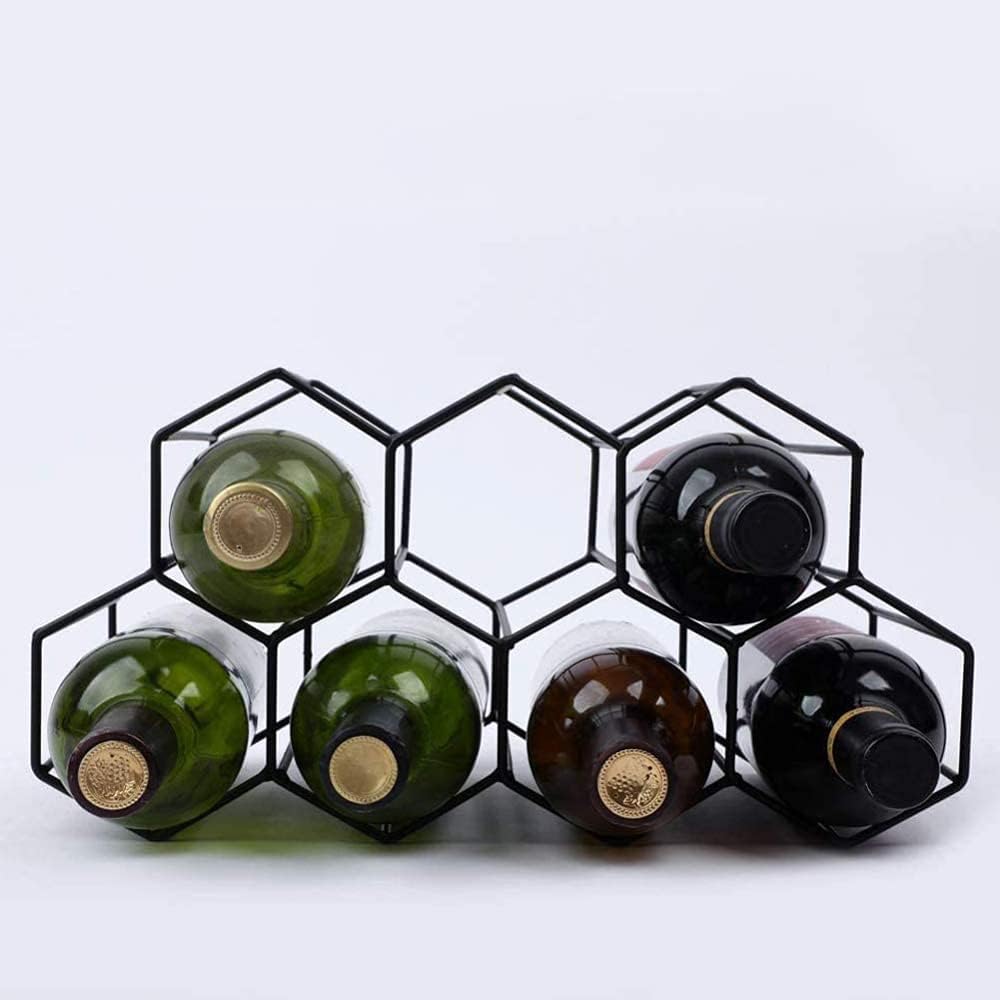 YRHH Geometric Brushed Metal Wine Rack