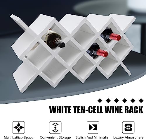 Modern Freestanding Wine Rack with 10 Grids