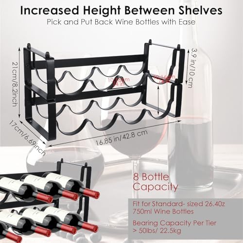 Stackable Wine Rack with 3 Installation Options