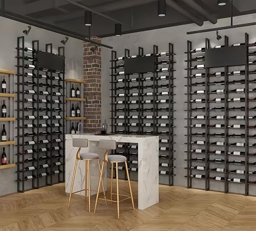 75-Bottle Vertical Wall Wine Rack Black Metal