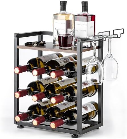 Facka 4-Tier Tabletop Wine Rack for Kitchen and Bar
