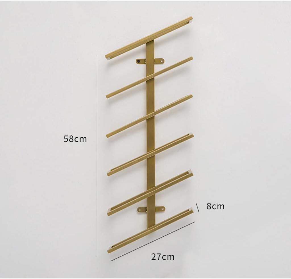 Suuim Wall Mounted Wine Rack 6 Bottles Durable Metal Holder