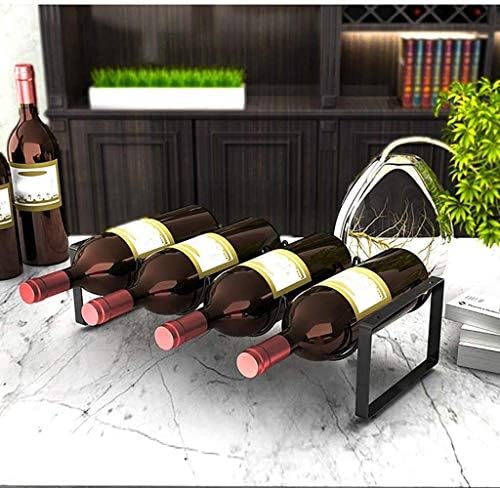 Sturdy Metal Stacked Wine Rack Black D 45x17x13cm