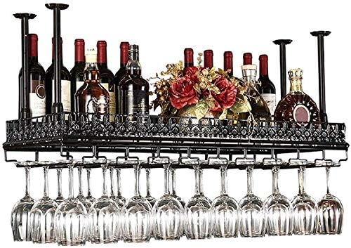 Adjustable Metal Wine Rack with Glass Holder and Shelf