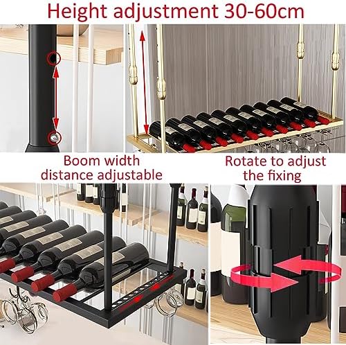 LIGUOYI Adjustable Ceiling Wine Rack Holder