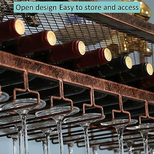 LIGUOYI Ceiling Wine Glass Hanger 3 Layers Space Saving Storage Rack