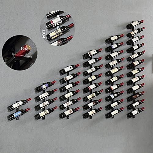 Modern Wall-Mounted Wine Rack with 2 Bottles Black