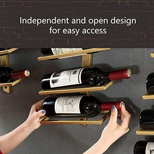 Modern Wall-Mounted Wine Rack with 2 Bottles Black