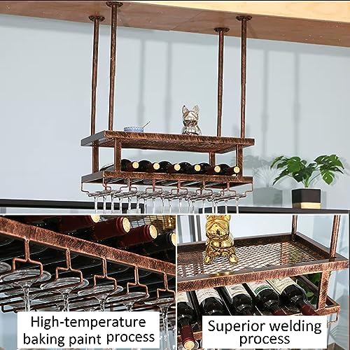LIGUOYI Ceiling Wine Glass Hanger 3 Layers Space Saving Storage Rack