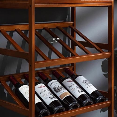 GIZNXBA 28-Bottle Wooden Wine Rack Freestanding Floor Storage