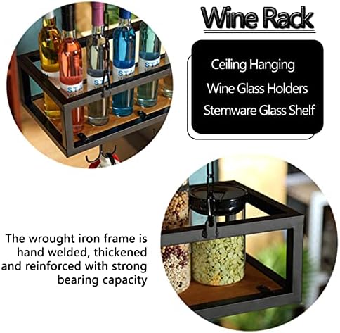 Suuim Adjustable Wine Rack Holder with Glasses Storage
