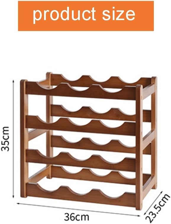 LYRWISHLTD Bamboo Wine Rack 4 Tiers 12 Bottle Sturdy Storage Cabinet Shelf
